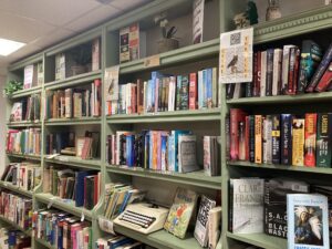 Ripon Saint Michael's charity shop book shelf